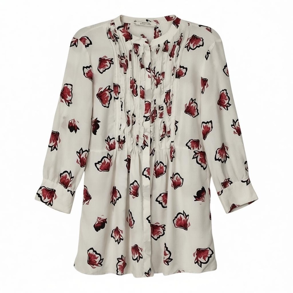 Dorothee Schumacher Silk Floral Ruffle Blouse Size 3 US 6, M